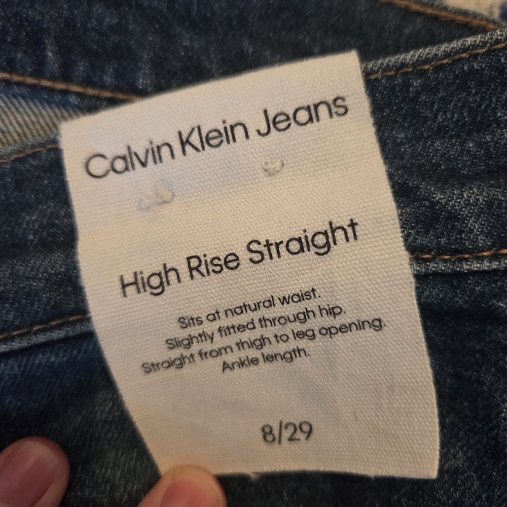 Calvin Klein Dark Blue Straight Leg Jeans - Picture 4 of 9